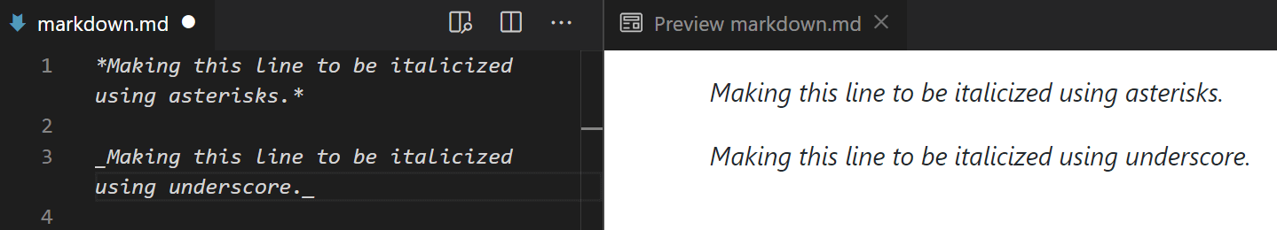 Make Text Italic