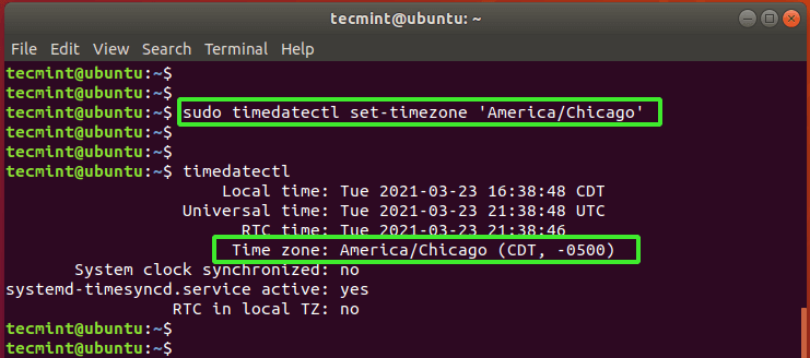 Set Linux Timezone