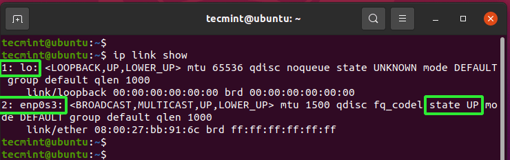 Check Network Interface Status