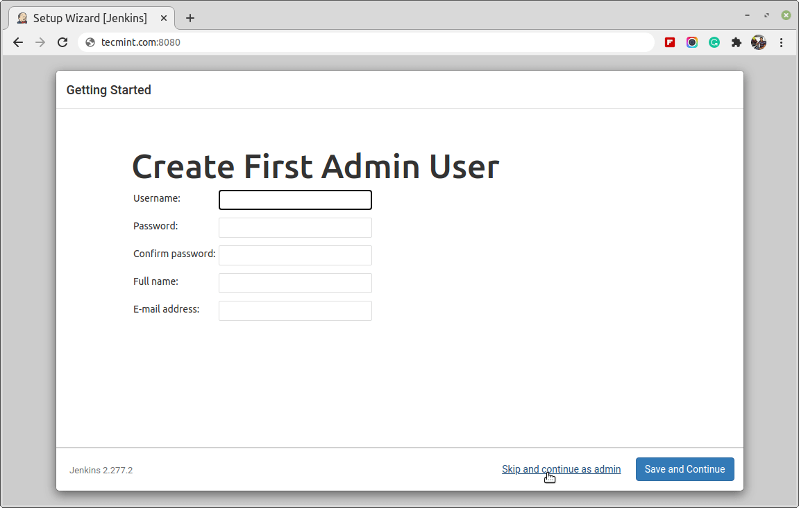 Create a Jenkins user