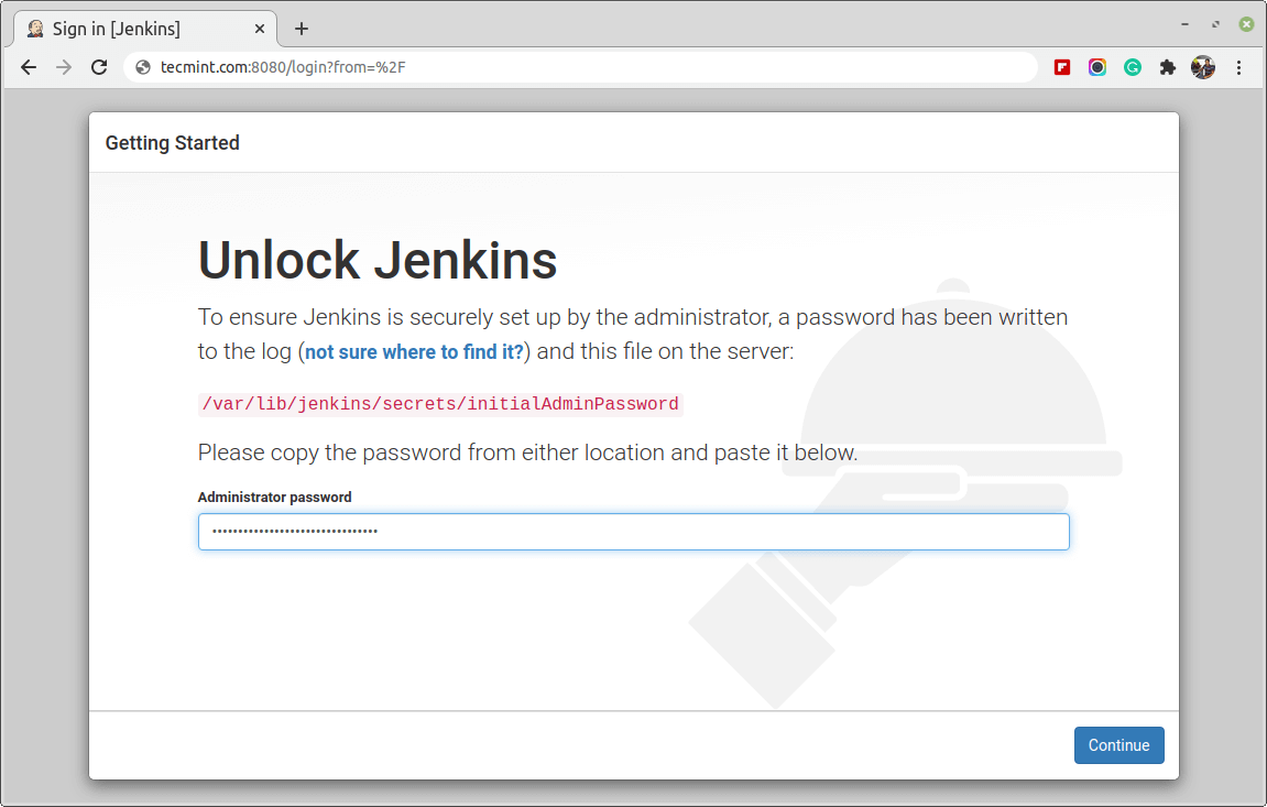 Jenkins administrator password