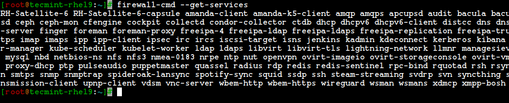 List Firewalld Services