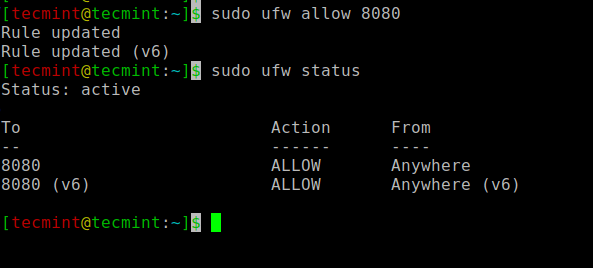 Open the Jenkins Port with a UFW firewall