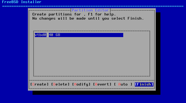 Choose FreeBSD Disk Partition