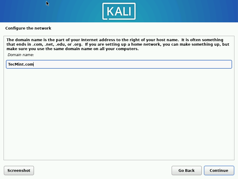 Kali Linux Domain
