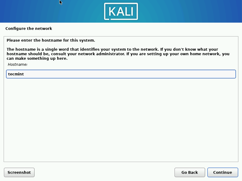 Kali Linux Hostname