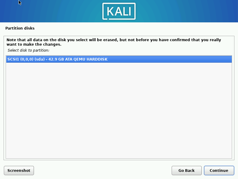 Kali Linux Installation Disk