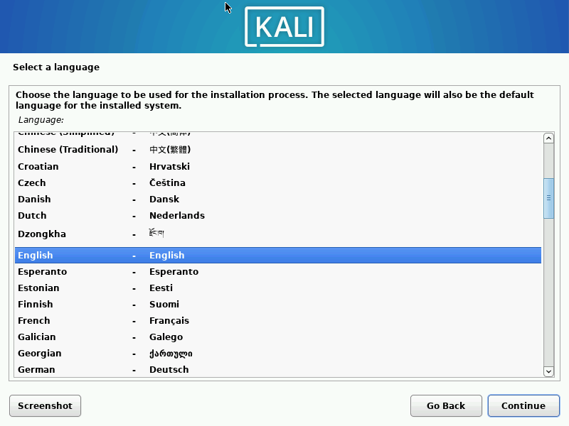 Kali Linux Language