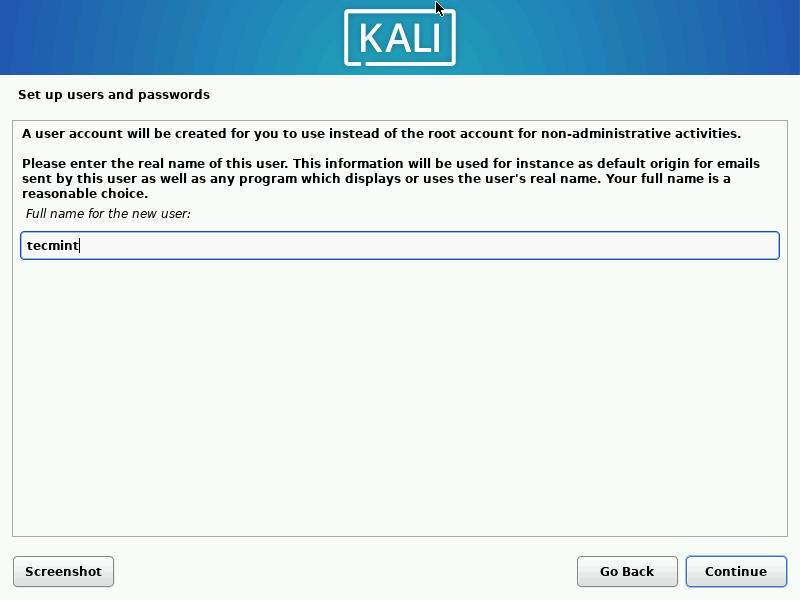 Kali Linux New User