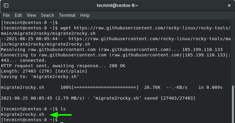 Download Rocky Linux Migration Script