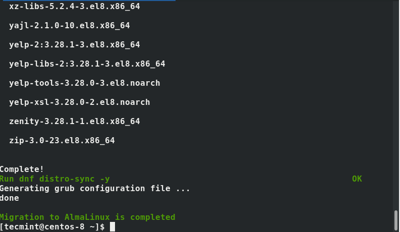 Migration to AlmaLinux Completes