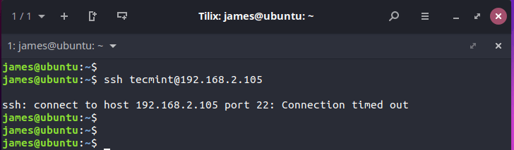 SSH connection timeout