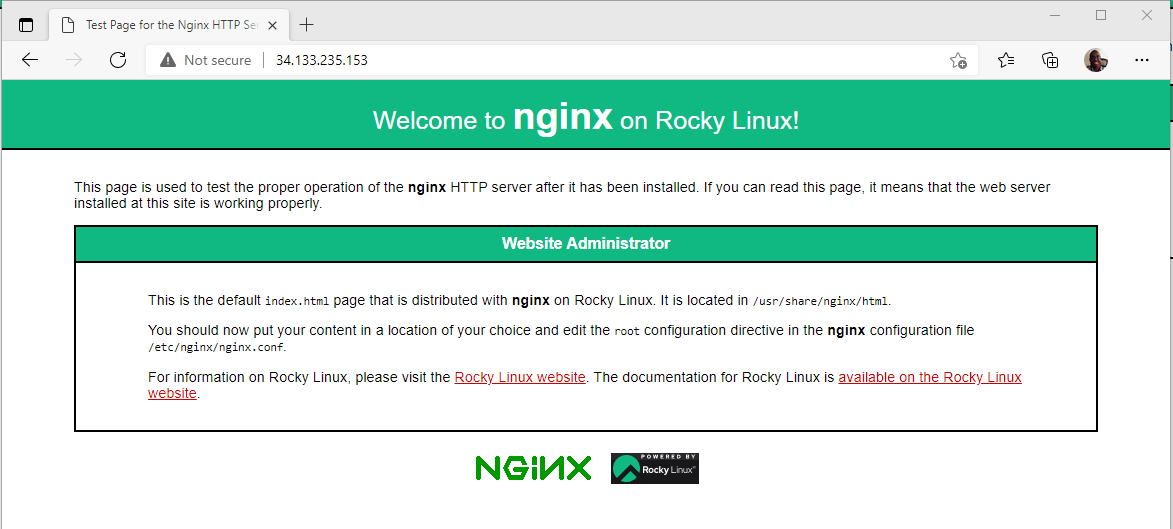 Check Nginx Page on Rocky Linux