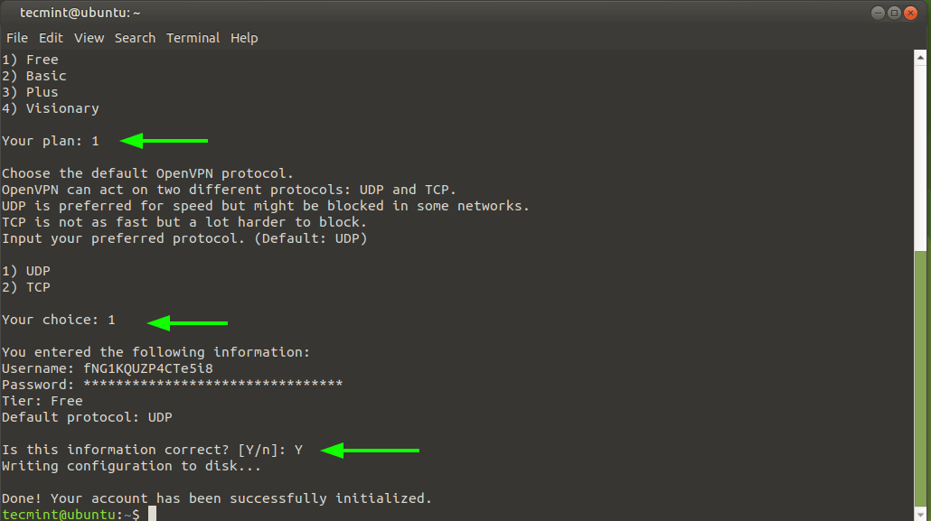 Select the OpenVPN protocol