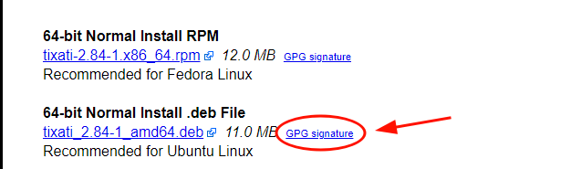 Descargue el archivo de firma PGP