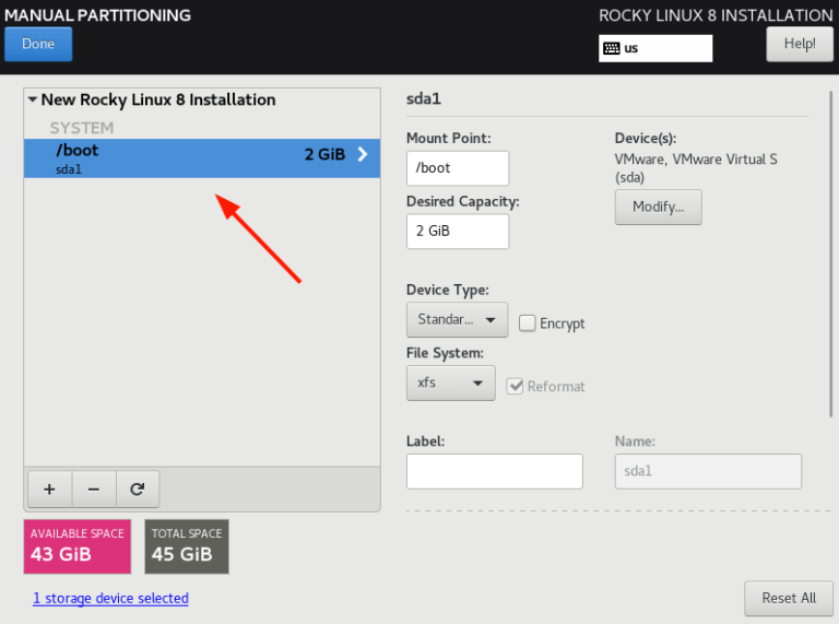 Rocky Linux Boot Partition Created | Tecmint: Linux Howtos, Tutorials ...