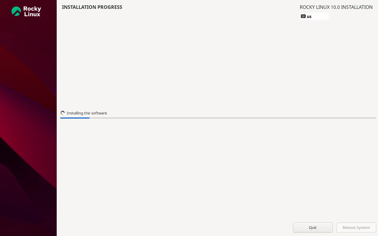 Rocky Linux Installation Progress