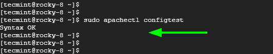 Vérifier la configuration d'Apache dans Rocky Linux