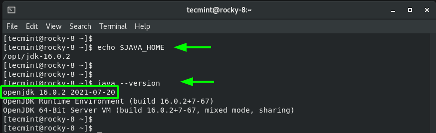 Check Java Version in Rocky Linux