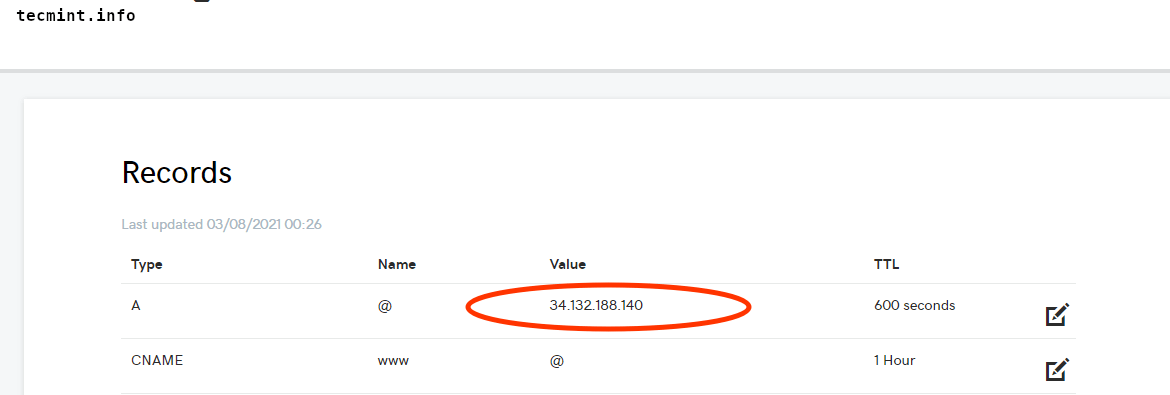 Domain Point to IP Address