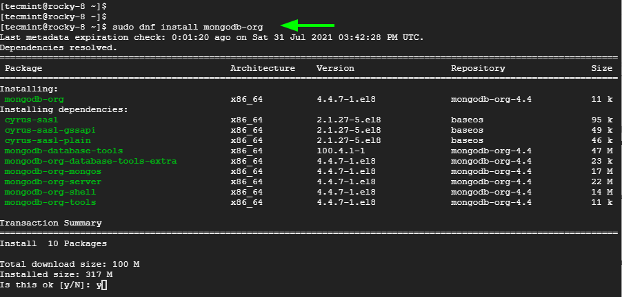 Install MongoDB on Rocky Linux