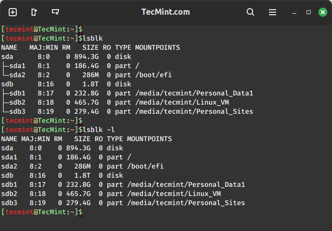 List Block Devices