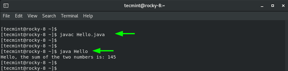 Testing Java in Rocky Linux