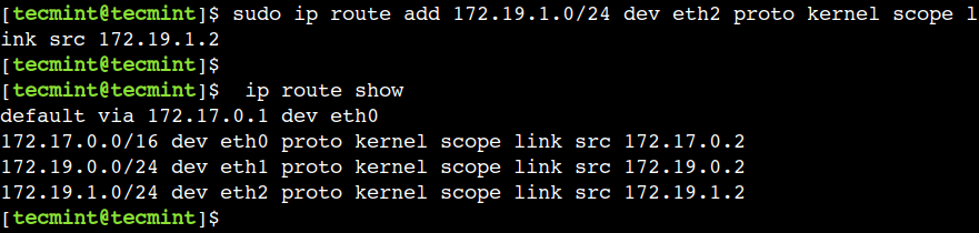 Add Network Route in Linux