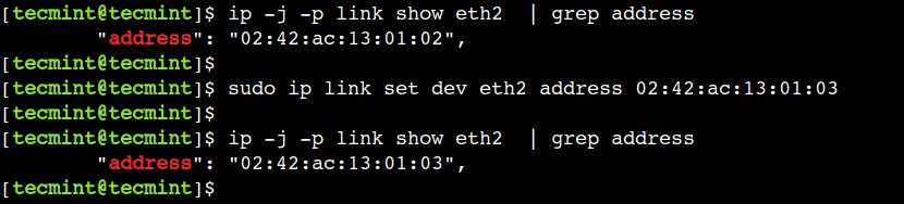 Change Network MAC Address in Linux