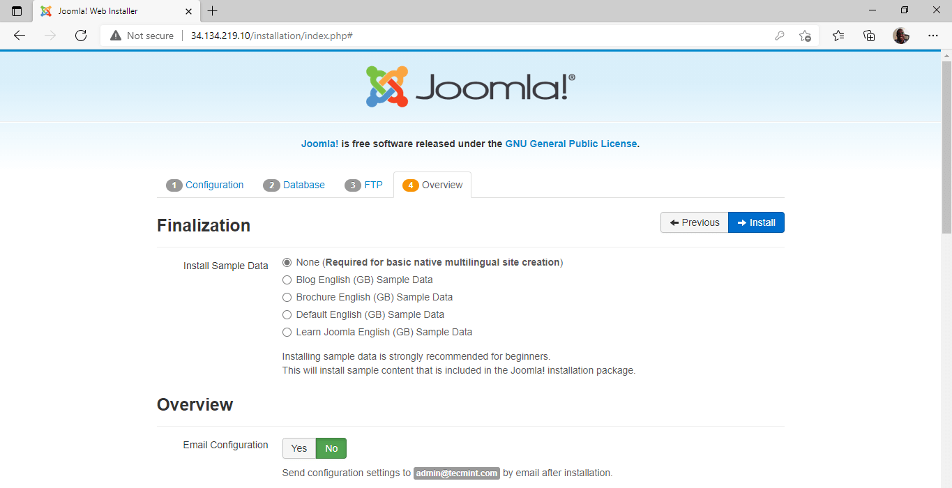 Joomla Installation