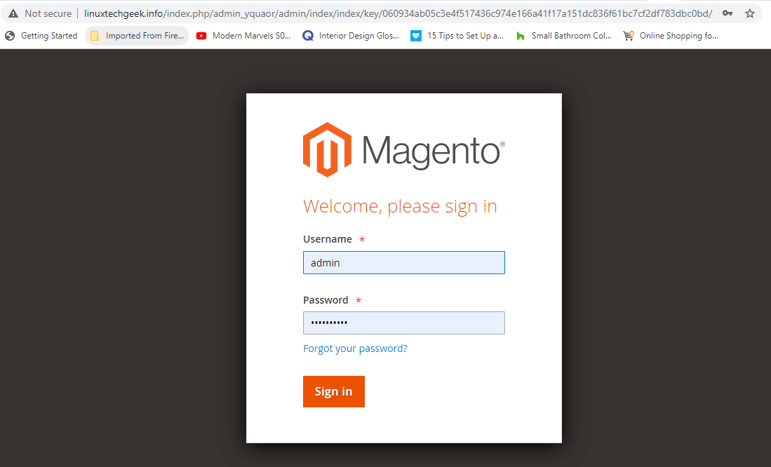 Magento Login