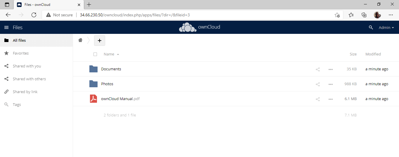 OwnCloud Dashboard