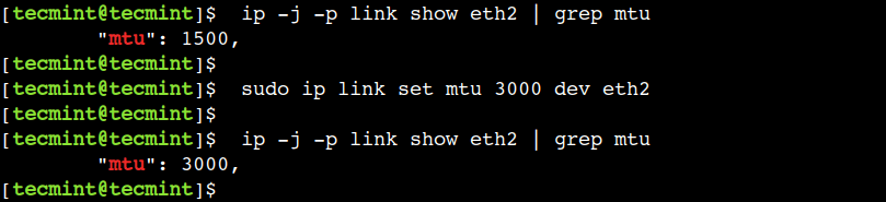 Set Network MTU in Linux