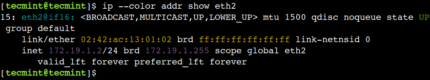 Show IP Address in Color Output