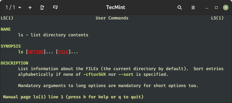 ls Command Manual