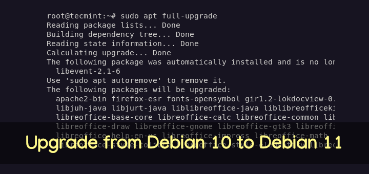 Upgrade to Debian 11 from Debian 10