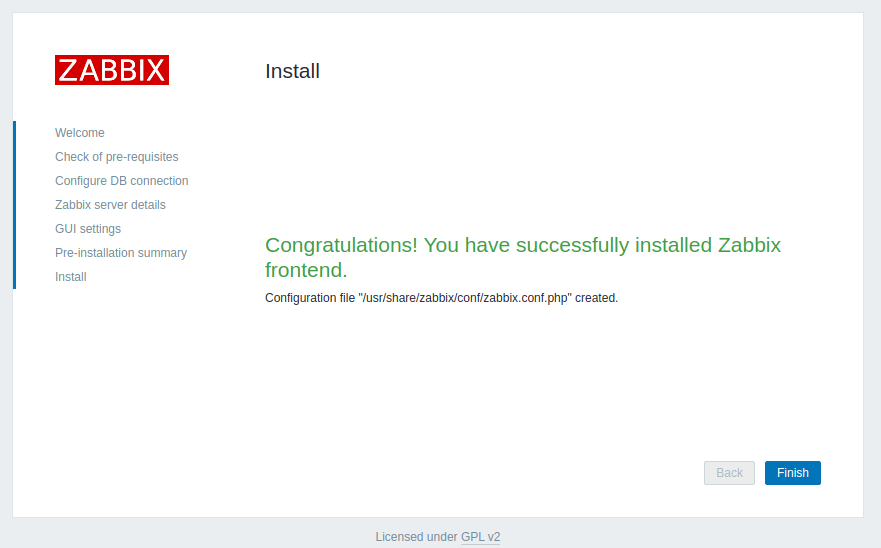 Zabbix Installation Complete