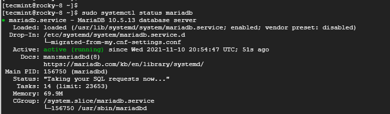 Check MariaDB Status