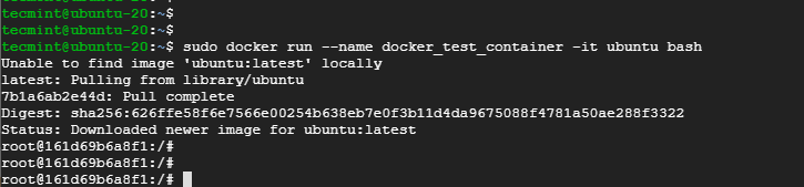 Create Ubuntu Container Image in Docker
