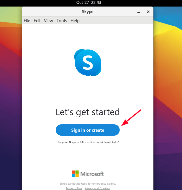 Login Skype in Rocky Linux