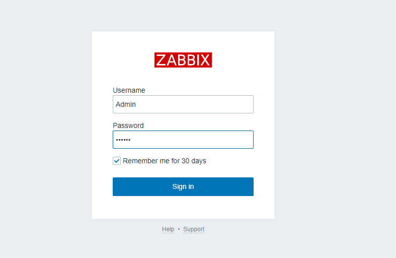 Zabbix Login