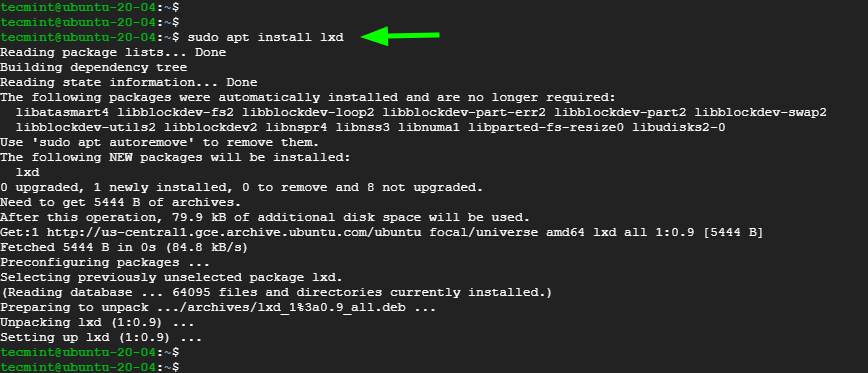 Installer LXD dans Ubuntu