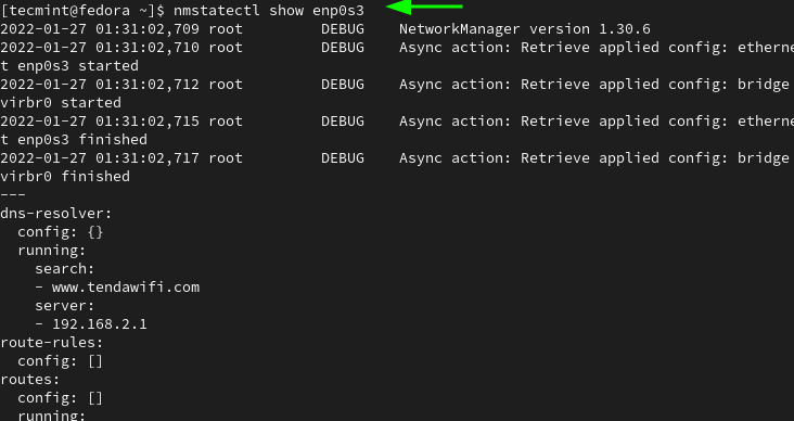 Show Network Interface Configuration