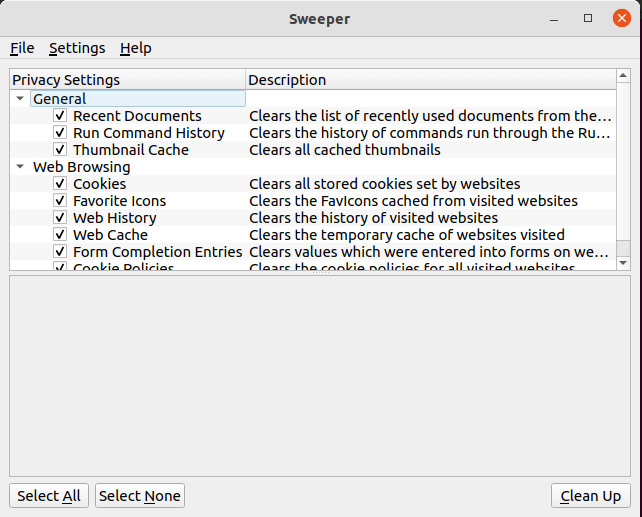 Sweeper - Почистване на нежелани следи в Linux