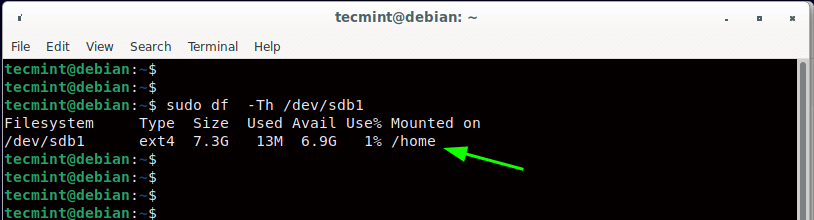 Confirm Home Linux Partition