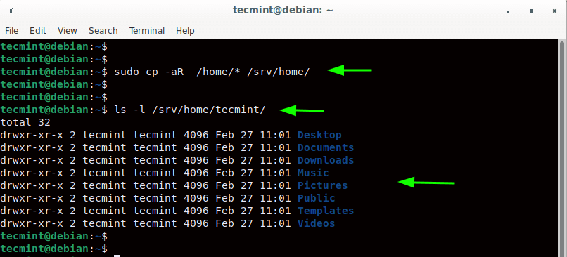 Copy Home Directory Files to New Partition