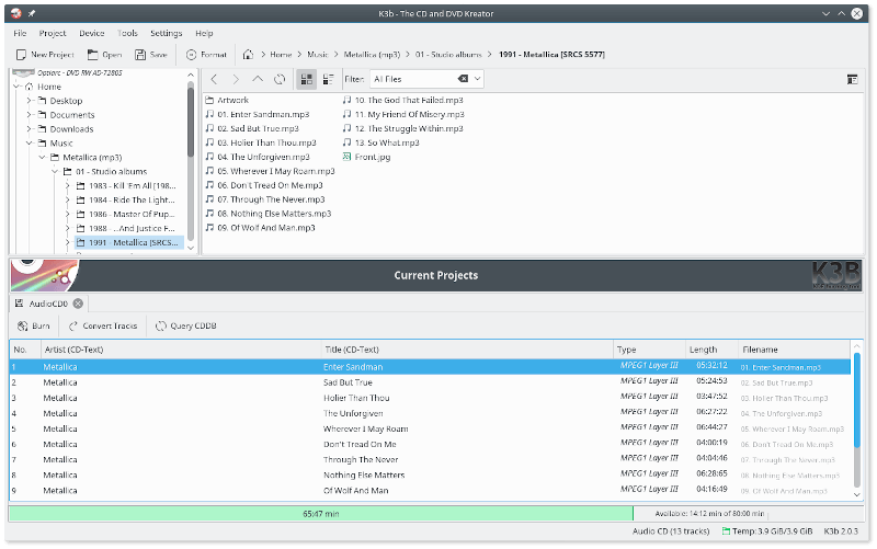 K3b - Linux CD Burning Application