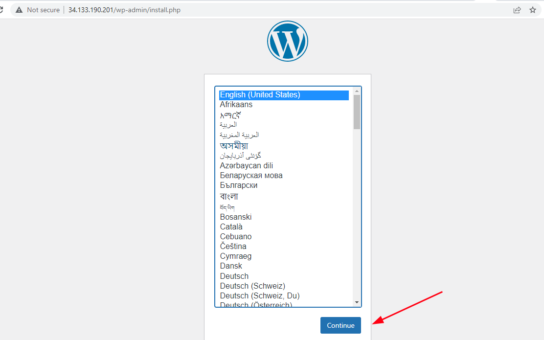 WordPress Installation Language