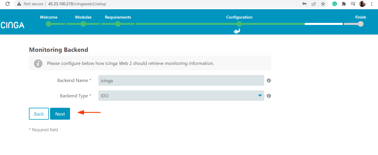 Choose Icinga Monitoring Module Backend