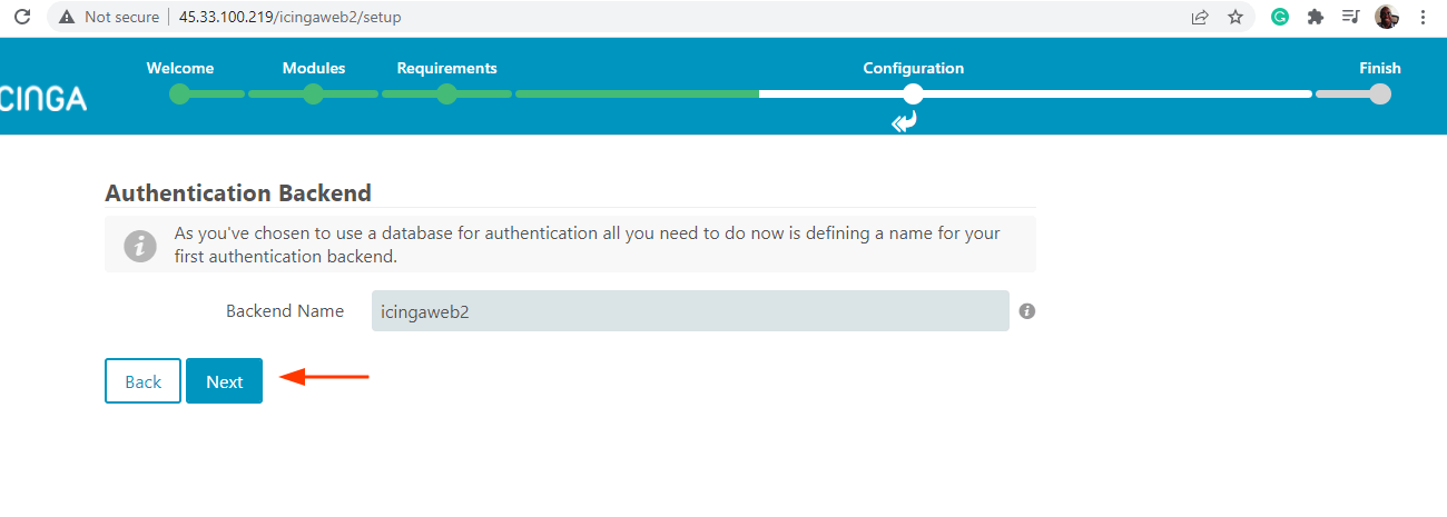 Choose IcingaWeb2 Backend